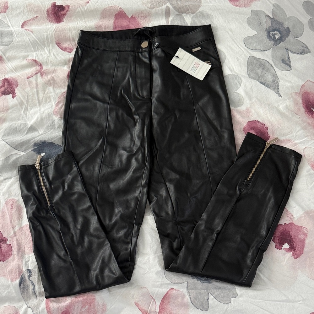 Armani Exchange Black Leather Pants